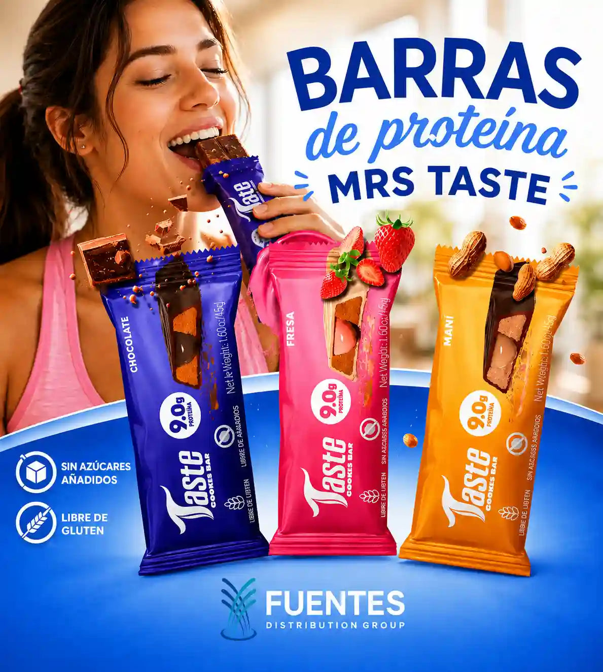🎁Promo: Barra de Proteína de 9gr | Mrs Taste (Caja x 12 unds)