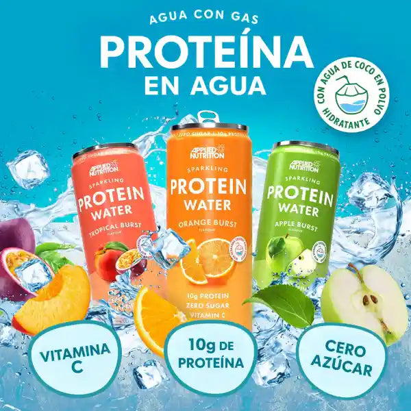 Agua Proteica con Gas | Applied Nutrition | Paca x 12 unidades | 330 ml c/u