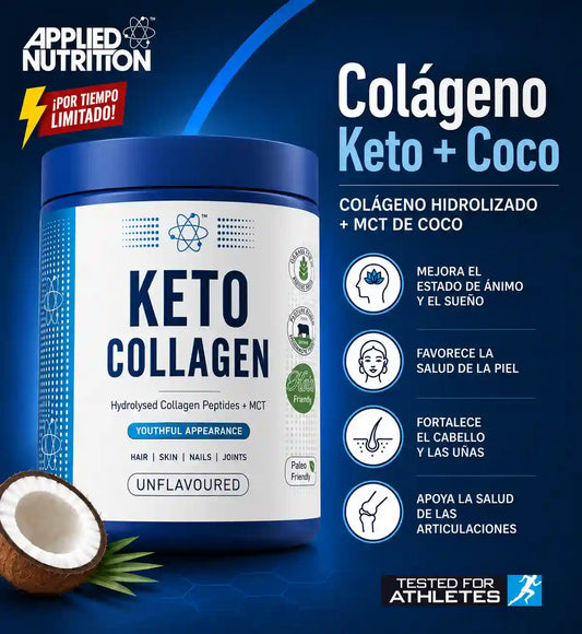 Keto Collagen  | Colágeno Hidrolizado  + MCT de Aceite de Coco 100% Puro | Applied Nutrition | 325g
