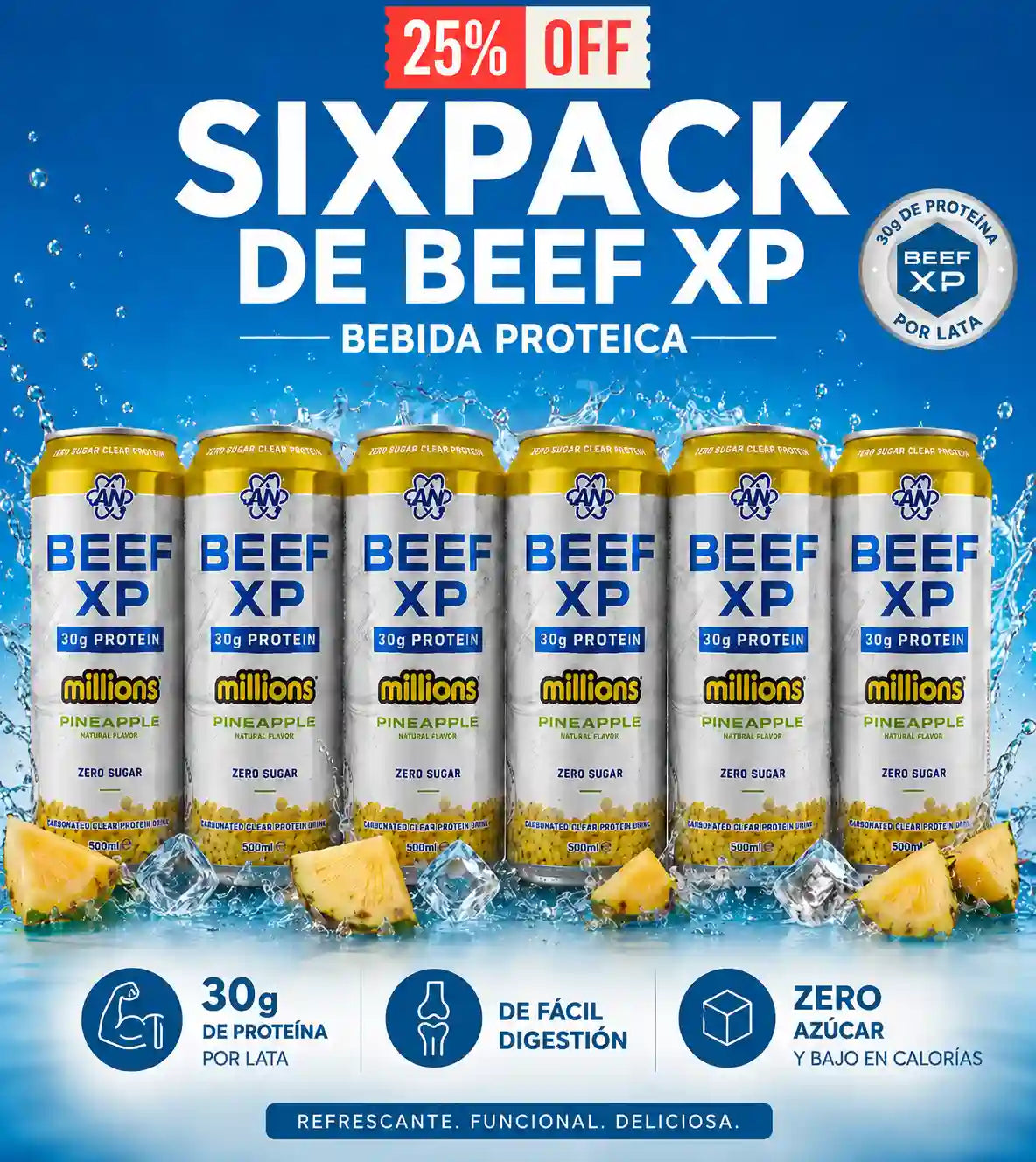 Sixpack de BEEF XP | Bebida Proteica | Applied Nutrition | 500ml