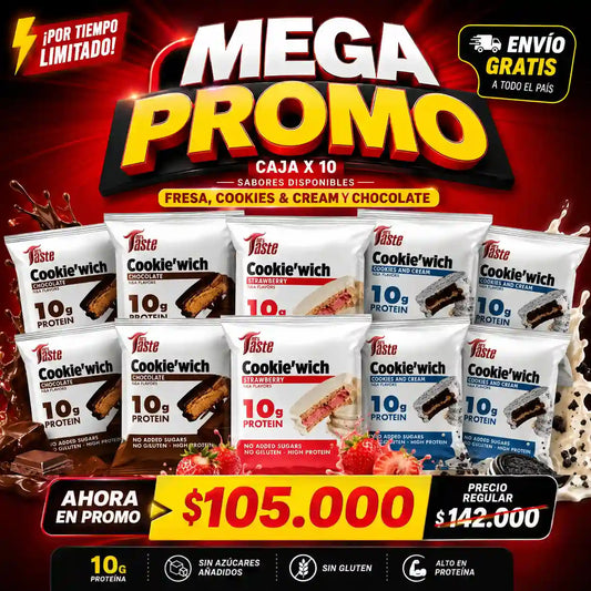 🎁Promo Relámpago: Snacks Proteicos | Mrs Taste | Caja x 10 Unds