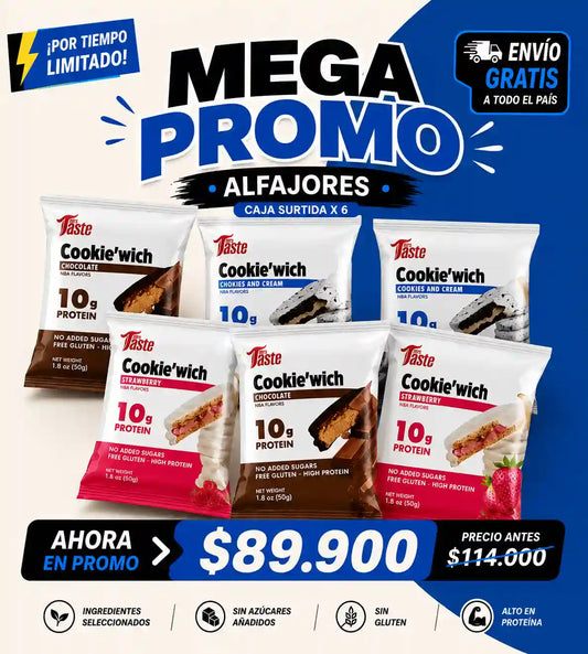 🎁Promo de Snacks Proteicos | Mrs Taste | Caja surtida x 6 Unds