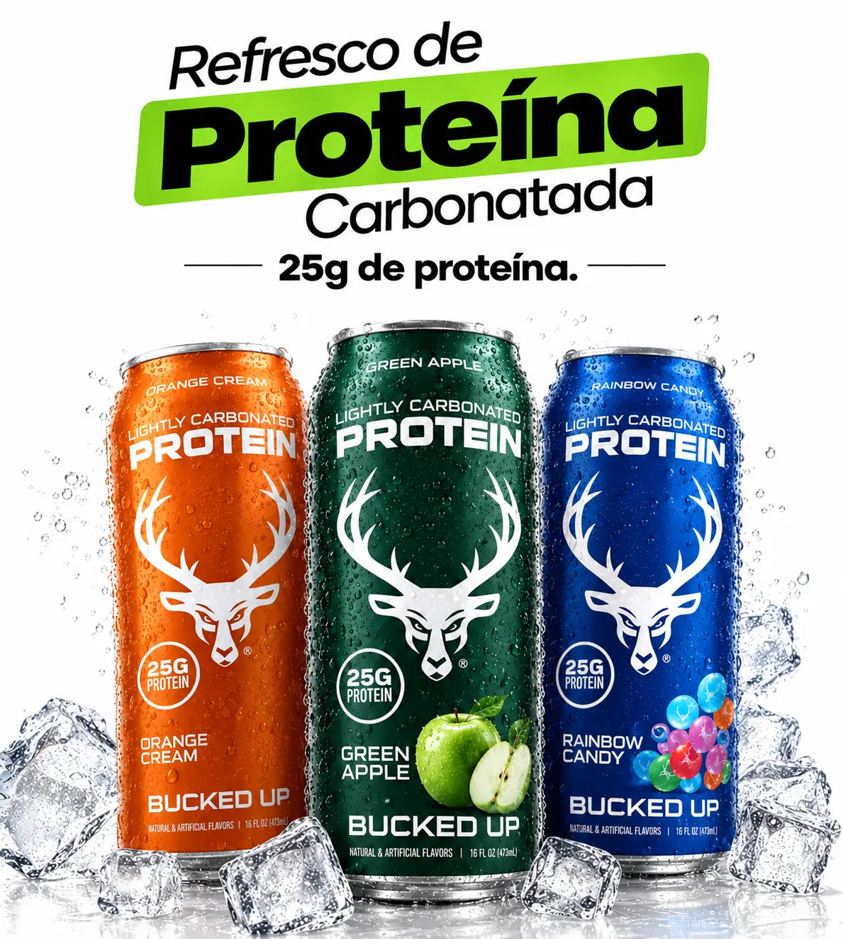 Refresco de Proteína Carbonatada de 473ml en Lata – Bucked Up