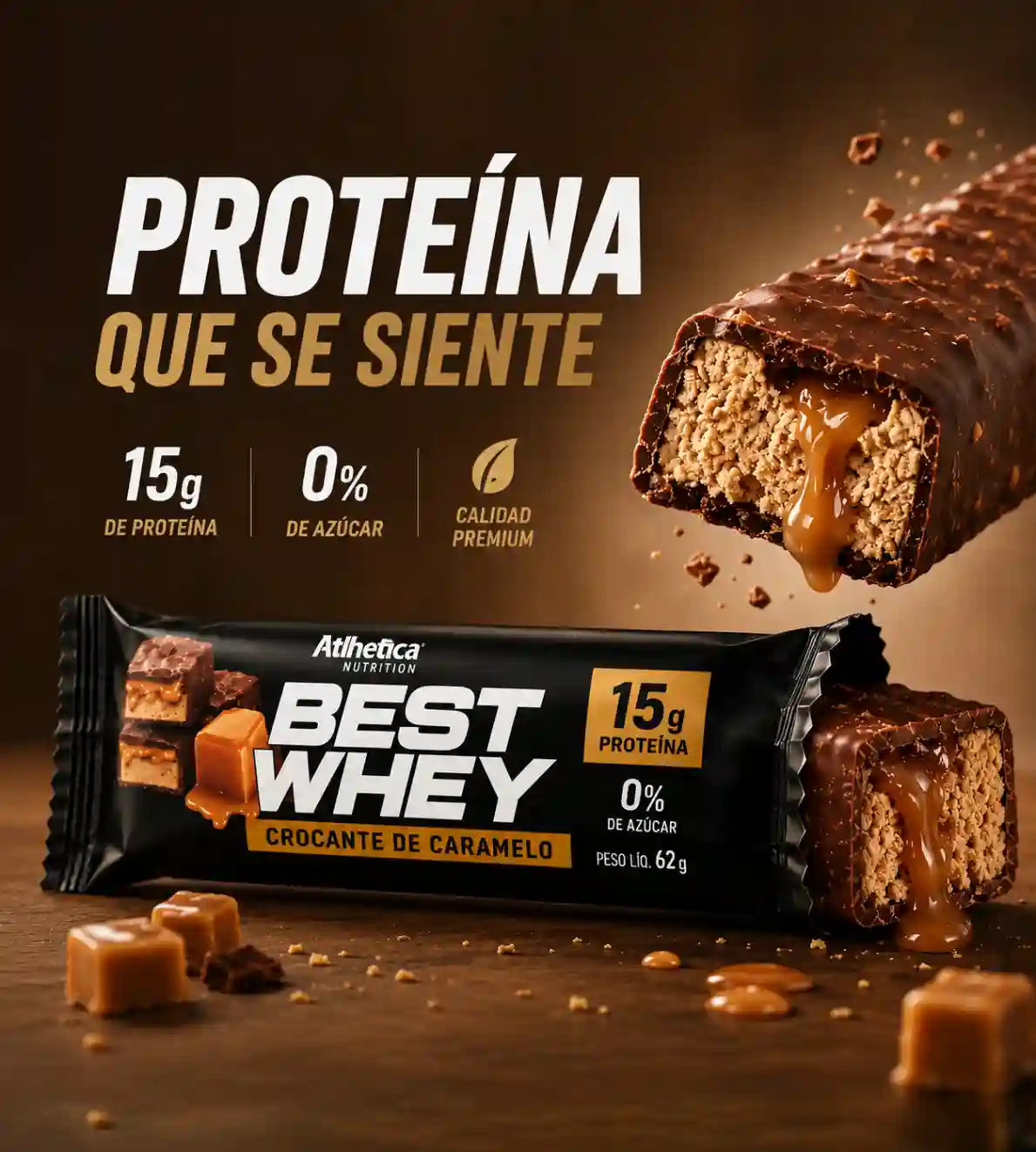 Barra de Proteína 15gr | Best Whey | Atlhetica Nutrition (Caja x 12 unds)