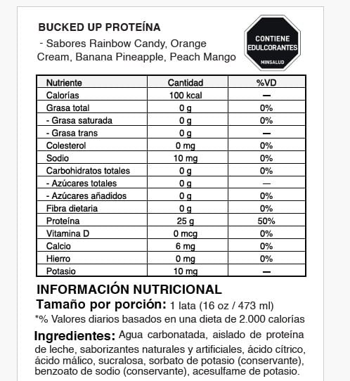 Refresco de Proteína Carbonatada 473ml | Bucked Up (Sixpack x 6 unds)