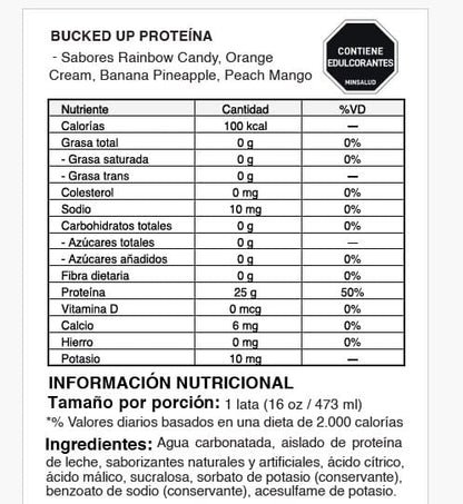 Refresco de Proteína Carbonatada 473ml | Bucked Up (Sixpack x 6 unds)