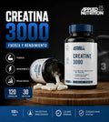 Creatina 3000 de Applied Nutrition – Creatina Monohidratada 100% Pura (120 Cápsulas)